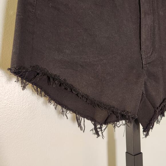 KANCAN NWT High Rise Distressed Black Denim Shorts, Size 9 - Picture 6 of 13